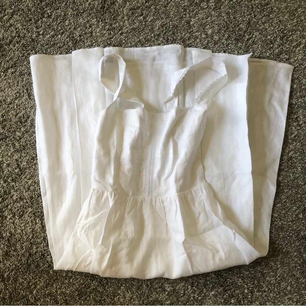 Reformation Tagliatelle Linen Dress Sz6 White - Picture 6 of 12